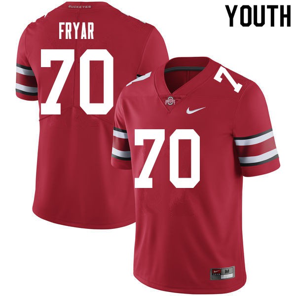 Ohio State Buckeyes #70 Josh Fryar Youth Stitched Jersey Red OSU24776